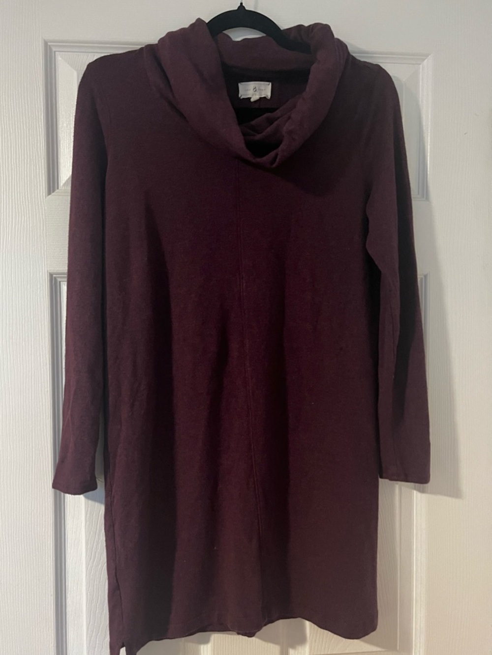Lou & Grey Plum Red Cowl Neck Dress